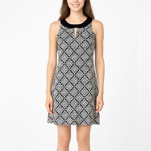 Magnolia Grace Women's black and white patterned midi dress Size S